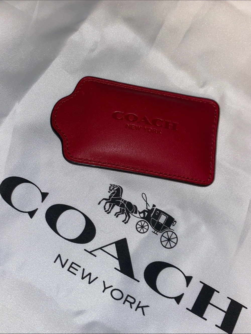 Coach Red Leather Paperweight
